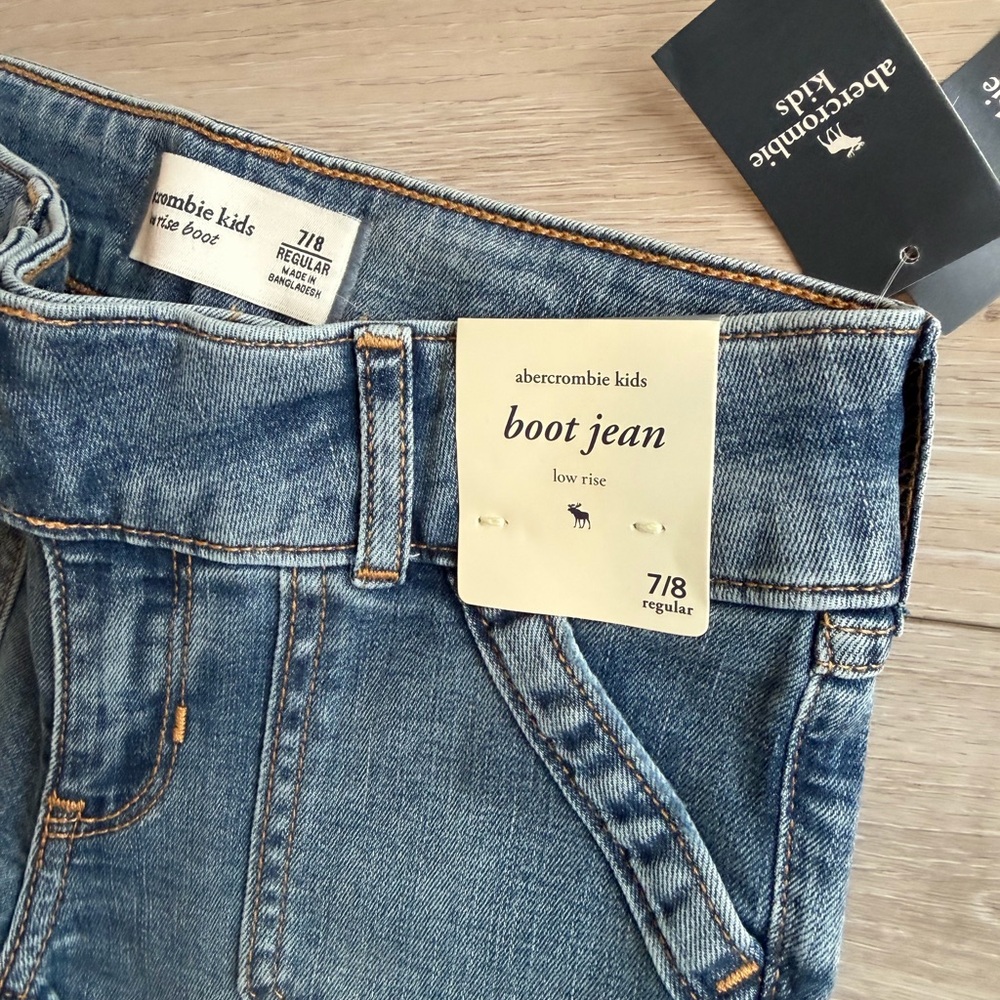 abercrombie kids boot jean low rise girls size 7/8 jeans - Picture 3 of 5
